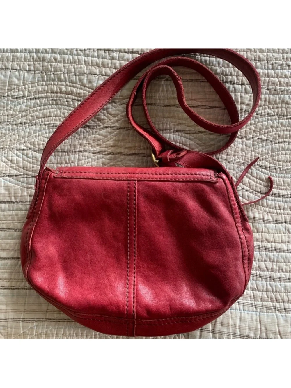 Lucky Brand red leather crossbody